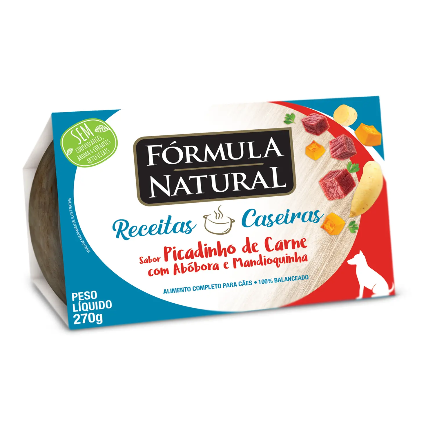 Ração Úmida Fórmula Natural Receita Caseira Cães Picadinho de Carne Abóbora e Mandioquinha
